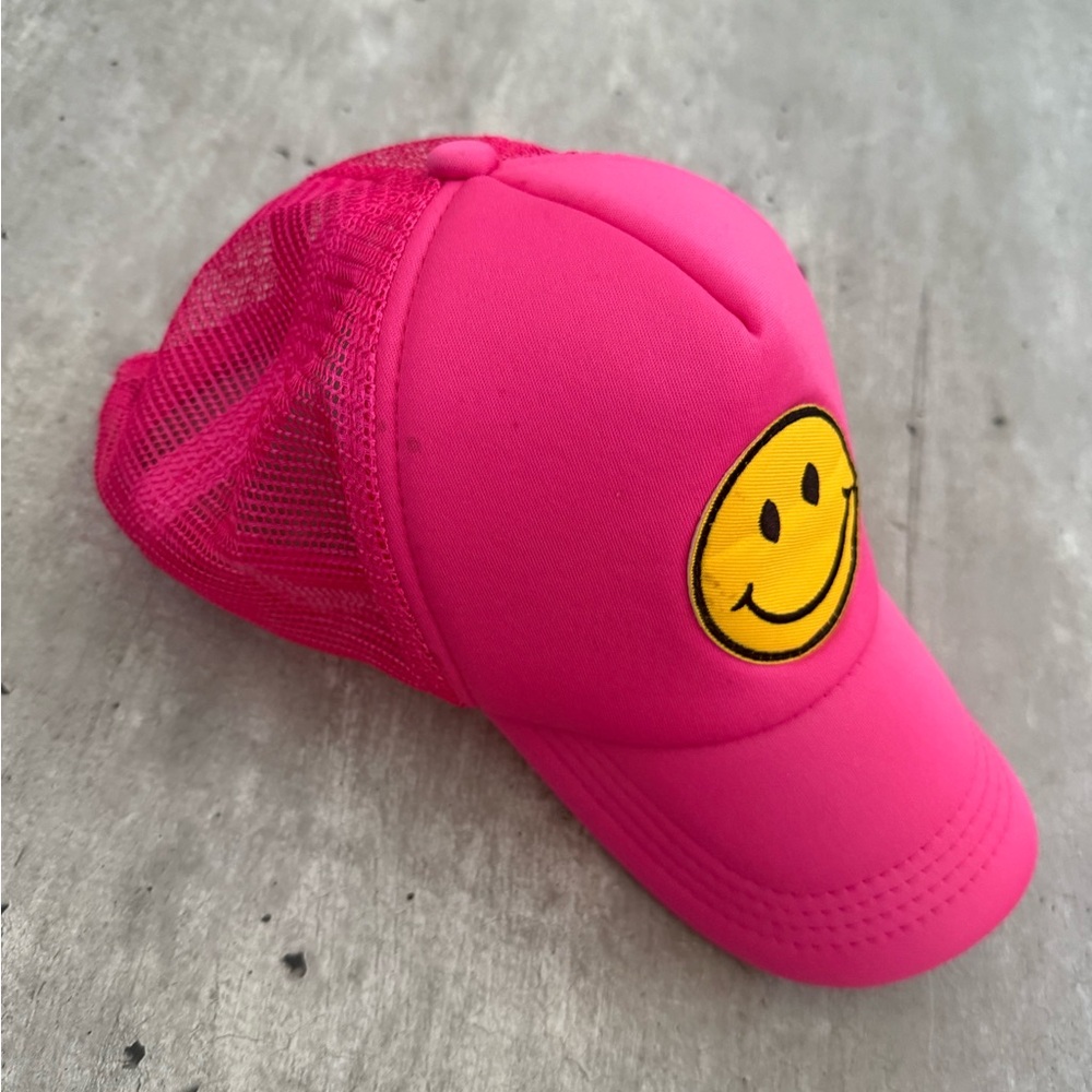 Amazon Pink Smiley Trucker Hat